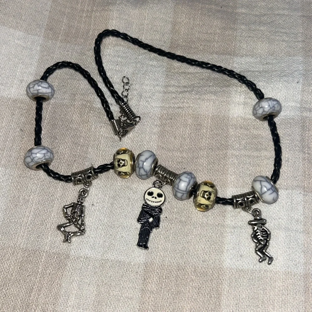 Disney Nightmare‎ Before Chrostmas Jack Skelington Necklace .925 Sterling D2